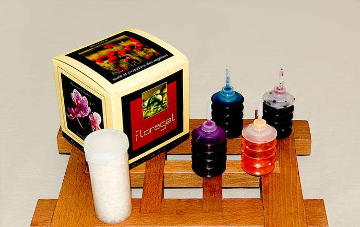 Kit gel hydro rtenteur et colorants Floragel
